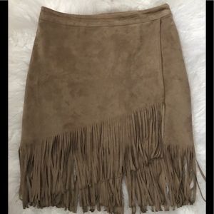 Abercrombie & Fitch fringed ultra suede skirt 4